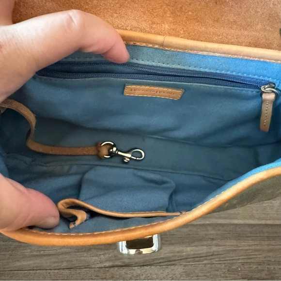 Y2K 2000s Dooney & Bourke Leather flap rainbow monogram mini shoulder bag - Picture 7 of 11